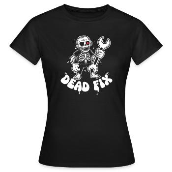 Skelett mit Schraubenschlüssel - Frauen T-Shirt - Schwarz - Vorne - AI Model Female 172 dark (172cm)