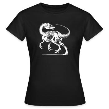 Raptor Dinosaurier Knochenarbeit aus der Urzeit - Frauen T-Shirt - Schwarz - Vorne - AI Model Female 172 dark (172cm)