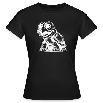 Baby Schildkröten mit großen Augen - Frauen T-Shirt - Schwarz - Vorne - AI Model Female 172 dark (172cm)
