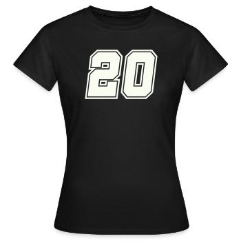 20 Zahl - Frauen T-Shirt - Schwarz - Vorne - AI Model Female 172 dark (172cm)