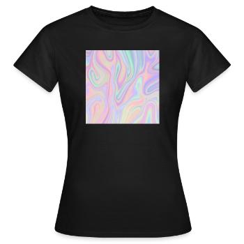 Motif pastel liquide abstrait iridescent - T-shirt Femme - noir - Devant - AI Model Female 172 dark (172cm)