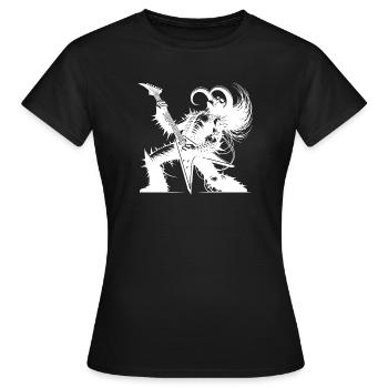 Rockgott aus der Unterwelt Metal kills silence - Frauen T-Shirt - Schwarz - Vorne - AI Model Female 172 dark (172cm)