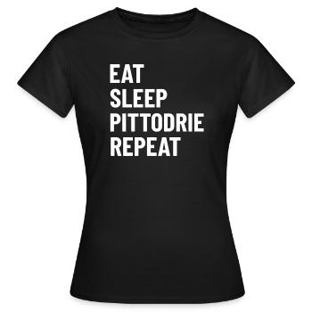 Eat Sleep Pittodrie Repeat - Women's T-Shirt - black - Front - AI Model Female 172 dark (172cm)