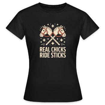 Hobby Horsing - T-shirt Femme - noir - Devant - AI Model Female 172 dark (172cm)