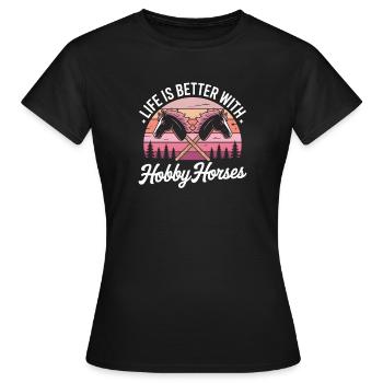 Cavalier de loisir Cheval de bataille - T-shirt Femme - noir - Devant - AI Model Female 172 dark (172cm)