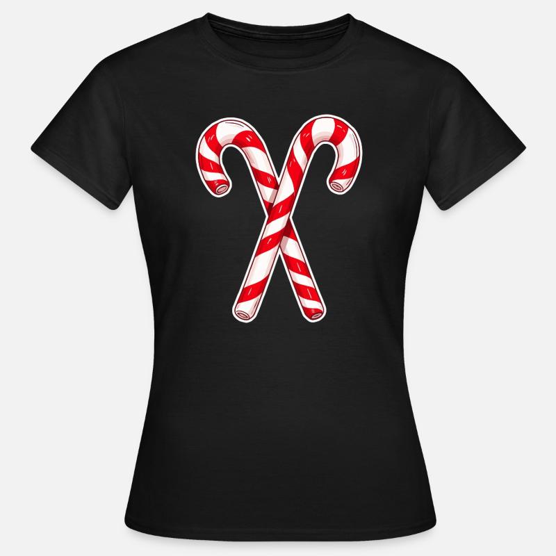 Crossed Candy Cane Duo - Women's T-Shirt - black