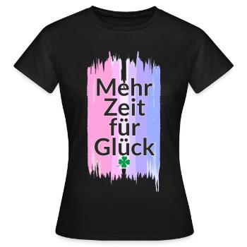 Mehr Zeit für Glück – Kleeblatt Pastell Shirt - Frauen T-Shirt - Schwarz - Vorne - AI Model Female 172 dark (172cm)