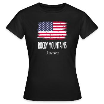 Rocky Mountains - Frauen T-Shirt - Schwarz - Vorne - AI Model Female 172 dark (172cm)