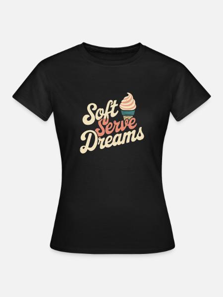 Retro Eiscreme - Frauen T-Shirt - Schwarz