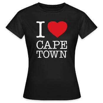 J’adore Cape Town Kapstadt - T-shirt Femme - noir - Devant - AI Model Female 172 dark (172cm)