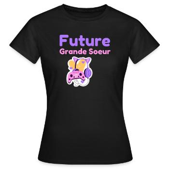 Zukünftige Big Sister Gamer - Frauen T-Shirt - Schwarz - Vorne - AI Model Female 172 dark (172cm)