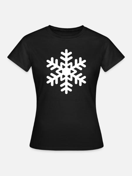 Schneeflocke Schnee - Frauen T-Shirt - Schwarz