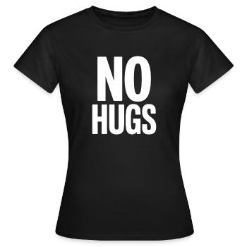 Pas de câlins s’il te plaît garde tes distances câlins antisociaux - T-shirt Femme - noir - Devant - AI Model Female 172 dark (172cm)