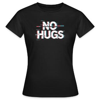 Pas de câlins s’il te plaît garde tes distances câlins antisociaux - T-shirt Femme - noir - Devant - AI Model Female 172 dark (172cm)