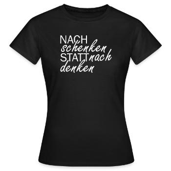 Se remplir au lieu de réfléchir - T-shirt Femme - noir - Devant - AI Model Female 172 dark (172cm)