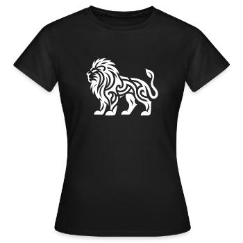 Lion avec un tatouage en crinière sauvage - T-shirt Femme - noir - Devant - AI Model Female 172 dark (172cm)