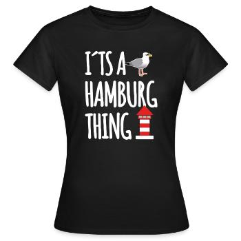 Dicton du port de Hambourg - T-shirt Femme - noir - Devant - AI Model Female 172 dark (172cm)