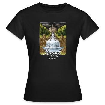 Kassel - Frauen T-Shirt - Schwarz - Vorne - AI Model Female 172 dark (172cm)