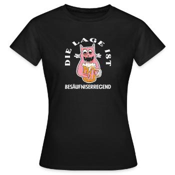 Die Lage ist besäufniserregend Katze - Frauen T-Shirt - Schwarz - Vorne - AI Model Female 172 dark (172cm)