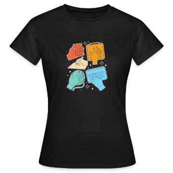 SLP Langue des Signes AAC Communication - T-shirt Femme - noir - Devant - AI Model Female 172 dark (172cm)