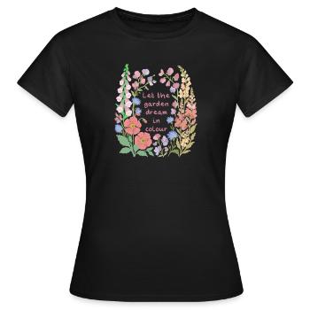 Pastel Garden Dream in Colour - Women's T-Shirt - black - Front - AI Model Female 172 dark (172cm)