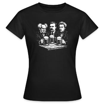 German philosophers pub  - Women's T-Shirt - black - Front - AI Model Female 172 dark (172cm)