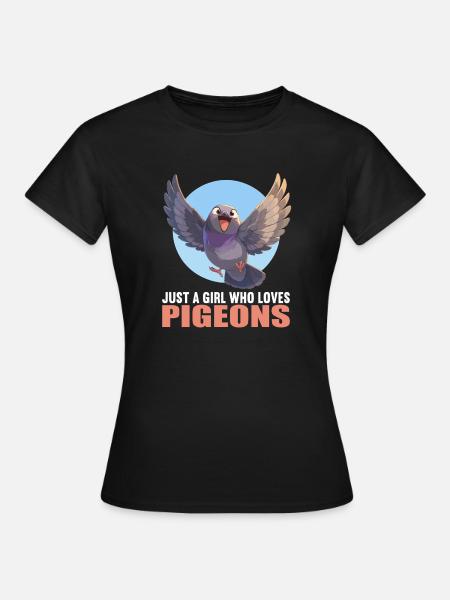 Tauben Taube - Frauen T-Shirt - Schwarz