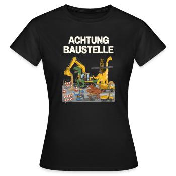 Site de construction de dinosaures - T-shirt Femme - noir - Devant - AI Model Female 172 dark (172cm)