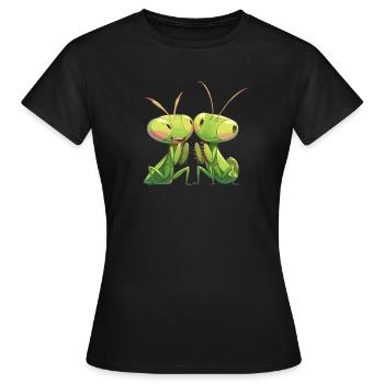 Mantes religieuses Mantes religieuses - T-shirt Femme - noir - Devant - AI Model Female 172 dark (172cm)