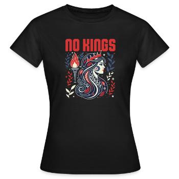 Pas de roi audacieux Liberté anti-monarchie USA - T-shirt Femme - noir - Devant - AI Model Female 172 dark (172cm)