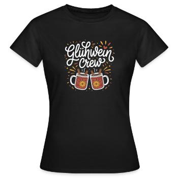 Glühwein Crew Frohe Weihnachten Weihnachtsmarkt - Frauen T-Shirt - Schwarz - Vorne - AI Model Female 172 dark (172cm)