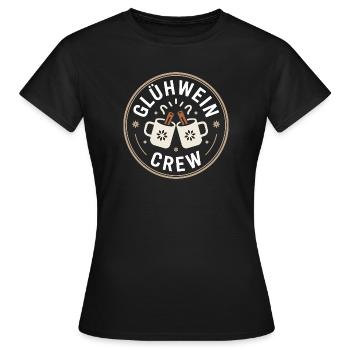 Glühwein Crew Frohe Weihnachten Weihnachtsmarkt - Frauen T-Shirt - Schwarz - Vorne - AI Model Female 172 dark (172cm)