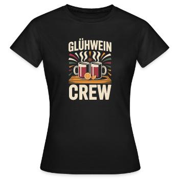 Glühwein Crew Frohe Weihnachten Weihnachtsmarkt - Frauen T-Shirt - Schwarz - Vorne - AI Model Female 172 dark (172cm)