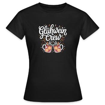 Glühwein Crew Frohe Weihnachten Weihnachtsmarkt - Frauen T-Shirt - Schwarz - Vorne - AI Model Female 172 dark (172cm)