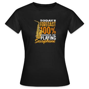 La prédiction d’aujourd’hui Saxophone Saxophone Jazz - T-shirt Femme - noir - Devant - AI Model Female 172 dark (172cm)