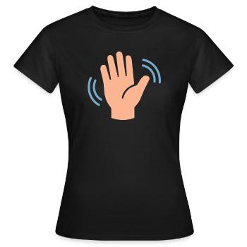 Winken-Hand Symbol Grafik - Frauen T-Shirt - Schwarz - Vorne - AI Model Female 172 dark (172cm)