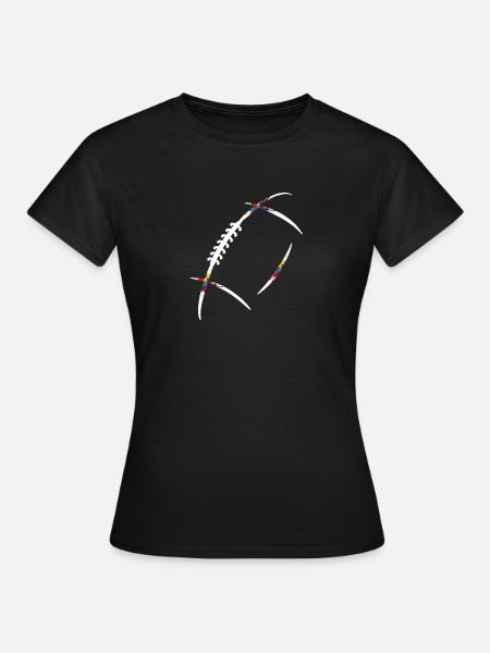 Rugbyball Farbenexplosion - Frauen T-Shirt - Schwarz