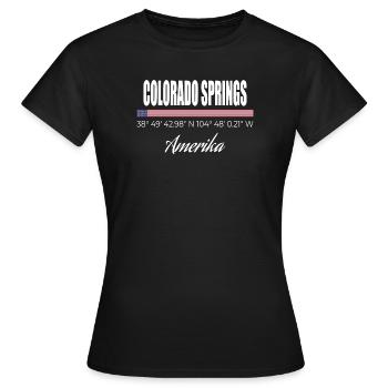 Colorado Springs - Frauen T-Shirt - Schwarz - Vorne - AI Model Female 172 dark (172cm)