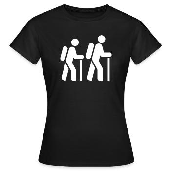 Randonneur, pèlerin, touriste, itinéraire de pèlerinage - T-shirt Femme - noir - Devant - AI Model Female 172 dark (172cm)