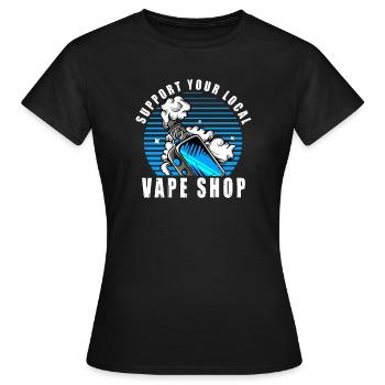 Vape Dampfer E Zigarette Spruch Vaping Geschenk  - Frauen T-Shirt - Schwarz - Vorne - AI Model Female 172 dark (172cm)
