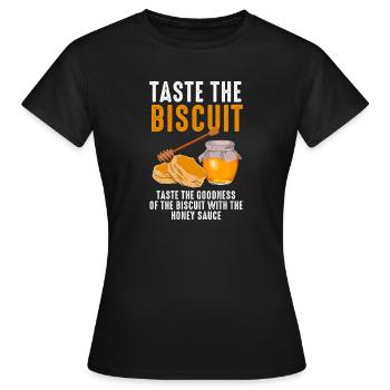 Probieren Sie den Keks mit Honig - Frauen T-Shirt - Schwarz - Vorne - AI Model Female 172 dark (172cm)