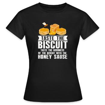 Goûte le filet biscuit miel - T-shirt Femme - noir - Devant - AI Model Female 172 dark (172cm)