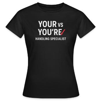 Grammar Oxford Comma Language Rules - Women's T-Shirt - black - Front - AI Model Female 172 dark (172cm)