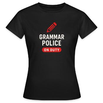 Grammar Oxford Comma Language Rules - Women's T-Shirt - black - Front - AI Model Female 172 dark (172cm)