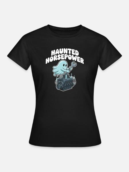 Geistermotor Haunting Engine Cartoon - Frauen T-Shirt - Schwarz
