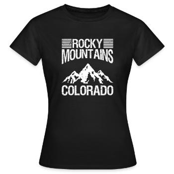 Retro Rocky Mountains National Park Colorado - Frauen T-Shirt - Schwarz - Vorne - AI Model Female 172 dark (172cm)