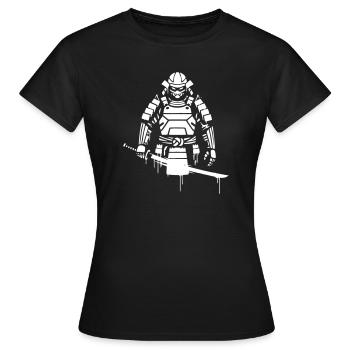 Shogun Samurai Armor Graffiti Vector - T-shirt Femme - noir - Devant - AI Model Female 172 dark (172cm)