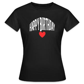 Bon anniversaire - T-shirt Femme - noir - Devant - AI Model Female 172 dark (172cm)