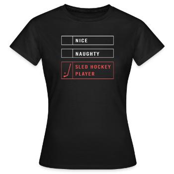 Para Handicap Eishockey - Frauen T-Shirt - Schwarz - Vorne - AI Model Female 172 dark (172cm)