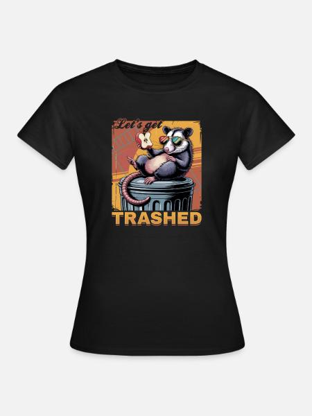 Funny Opossum - Frauen T-Shirt - Schwarz